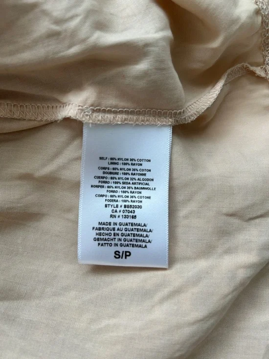 Anthropologie Beige Dress with White Lace Overlay - Picture 6 of 7